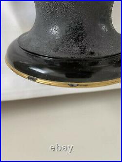 Aladdin Model 1246 Ebony Sand Oil Kerosene Glass Vase Lamp