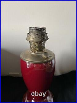 Aladdin Model 1247 Venetian Art Craft Red Model 12 Oil Kerosene Vase Lamp
