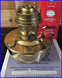 Aladdin Model 23 Brass Shelf Lamp With Chimney