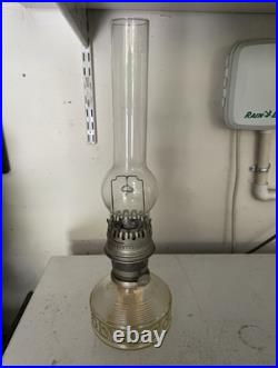 Aladdin Model 23 Clear Glass & Metal Kerosene Oil Lamp with Chimney