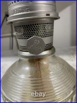Aladdin Model 23 Clear Glass & Metal Kerosene Oil Lamp with Chimney