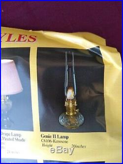 Aladdin Model 23 Genie II Kerosene Lamp 20 Tall With Glass Base & New Chimney