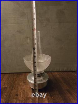 Aladdin Model 23 Kerosene Lamp Aluminum Font, Frosted Shade, Chimney England
