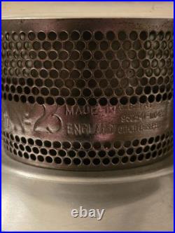 Aladdin Model 23 Kerosene Lamp Aluminum Font, Frosted Shade, Chimney England