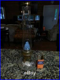 Aladdin Model 23 Kerosene Oil Lamp Shell Glass & Chimney