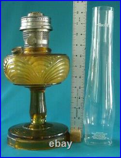 Aladdin Model 23 Kerosene Oil Lamp with Amber Font and Foot, COMPLETE