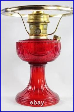 Aladdin Model 23 Ruby Red Short Lincoln Drape Kerosene Lamp 12 1/2 Tall 1979 Aladdin Model 23 Ruby Red Short Lincoln Drape Kerosene Lamp 12 1/2 Tall 1979