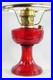 Aladdin Model 23 Ruby Red Short Lincoln Drape Kerosene Lamp 12 1/2 Tall 1979