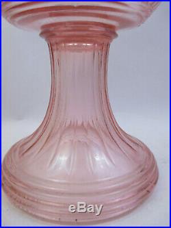 Aladdin Model 23 Short Lincoln Drape Pink Glass Oil Lamp(76c5)