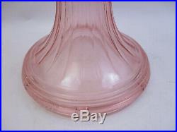Aladdin Model 23 Short Lincoln Drape Pink Glass Oil Lamp(76c5)