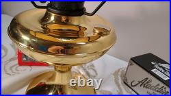 Aladdin Model 23A Parlour Lamp Polished Brass 2008 Heelless with Ribbed Shade