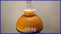 Aladdin Model 23A Parlour Lamp Polished Brass 2008 Heelless with Ribbed Shade