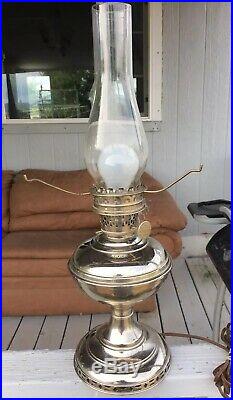Aladdin Model #5 Antique Kerosene Table Lamp Expertly Converted To Electric