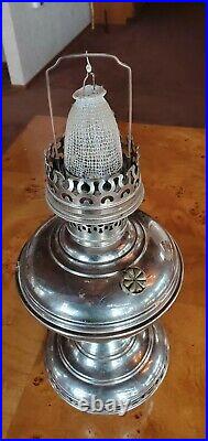Aladdin Model #5 Nickel Plate Kerosene Oil Lamp vintage