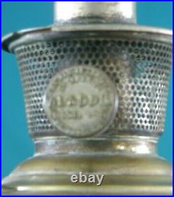 Aladdin Model 6 Kerosene Oil Lamp with polished brass base, complete