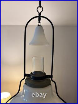 Aladdin Model 6 Vintage Hanging Oil Lamp Model B Burner Milk Glass Smoke Bell