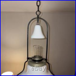 Aladdin Model 6 Vintage Hanging Oil Lamp Model B Burner Milk Glass Smoke Bell