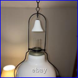 Aladdin Model 6 Vintage Hanging Oil Lamp Model B Burner Milk Glass Smoke Bell