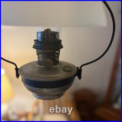 Aladdin Model 6 Vintage Hanging Oil Lamp Model B Burner Milk Glass Smoke Bell