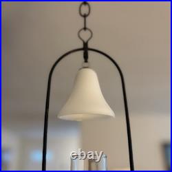 Aladdin Model 6 Vintage Hanging Oil Lamp Model B Burner Milk Glass Smoke Bell