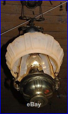 Aladdin Model 7 Hanging Lamp Complete and Functional in Ex Condition