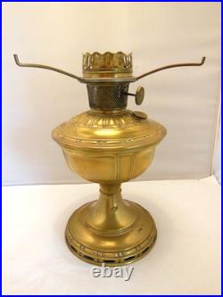 Aladdin Model # 8 Burner Brass Oil Lamp # 11 Flame Spreader & Green Glass Shade