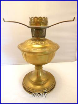 Aladdin Model # 8 Burner Brass Oil Lamp # 11 Flame Spreader & Green Glass Shade