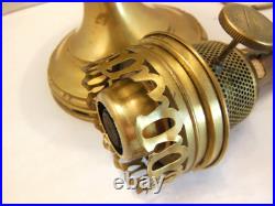 Aladdin Model # 8 Burner Brass Oil Lamp # 11 Flame Spreader & Green Glass Shade