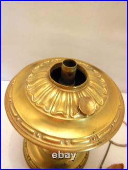 Aladdin Model # 8 Burner Brass Oil Lamp # 11 Flame Spreader & Green Glass Shade