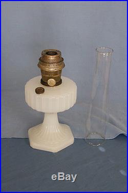 Aladdin Model B-110 White Moonstone Corinthian Kerosene Lamp Burner and Chimney