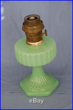 Aladdin Model B-115 Jade Green Moonstone Corinthian Kerosene Lamp with Burner