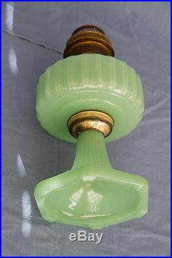 Aladdin Model B-115 Jade Green Moonstone Corinthian Kerosene Lamp with Burner