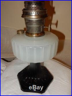 Aladdin Model B-124 White Black Corinthian Kerosene Oil Lamp