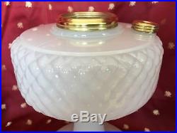 Aladdin Model B-85 White Moonstone Diamond Quilt Kerosene Oil Mantle Lamp