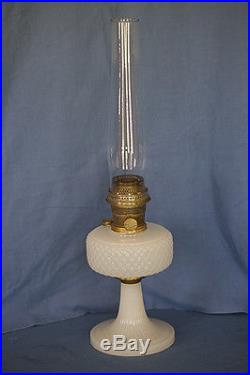Aladdin Model B-85 White Moonstone Quilt Kerosene Lamp Burner and Chimney