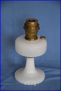 Aladdin Model B-85 White Moonstone Quilt Kerosene Lamp with Burner
