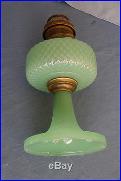 Aladdin Model B-86 Green Moonstone Quilt Kerosene Lamp Burner and Chimney