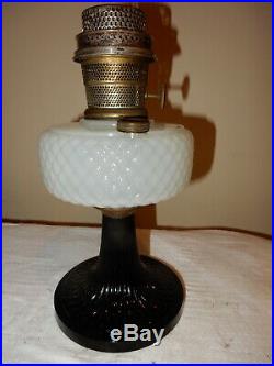 Aladdin Model B-90 White Black Quilt Kerosene Oil Lamp