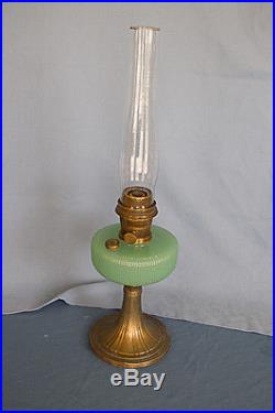 Aladdin Model B-97 Green Moonstone Queen Kerosene Lamp Burner and Chimney