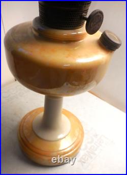 Aladdin Model B Alacite-Gold Lustre Simplicity Oil Lamp great Finish. & tripod