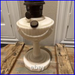 Aladdin Model B Alacite Lincoln Drape Milk Glass Kerosene Oil Lamp Vintage