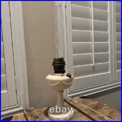 Aladdin Model B Alacite Lincoln Drape Milk Glass Kerosene Oil Lamp Vintage