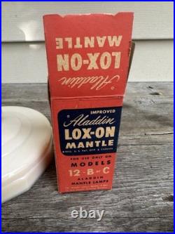 Aladdin Model B Alacite Lincoln Drape Milk Glass Kerosene Oil Lamp Vintage