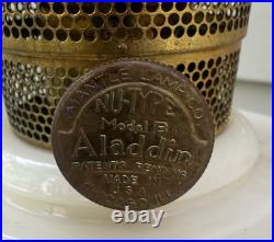 Aladdin Model B Alacite Lincoln Drape Milk Glass Kerosene Oil Lamp Vintage