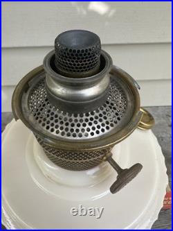 Aladdin Model B Alacite Lincoln Drape Milk Glass Kerosene Oil Lamp Vintage