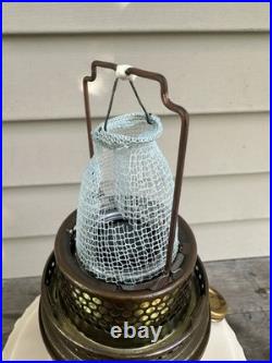 Aladdin Model B Alacite Lincoln Drape Milk Glass Kerosene Oil Lamp Vintage