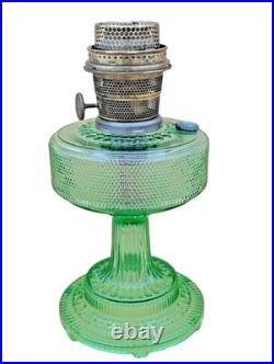 Aladdin Model B Colonial Oil Lamp Green Crystal with Original Nu-Type Burner Aladdin Model B Colonial Oil Lamp Green Crystal with Original Nu-Type Burner