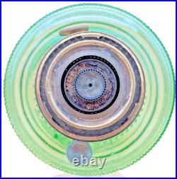 Aladdin Model B Colonial Oil Lamp Green Crystal with Original Nu-Type Burner