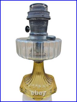 Aladdin Model B Corinthian Oil Lamp Clear/Amber Original Burner Excellent