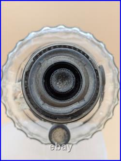 Aladdin Model B Corinthian Oil Lamp Clear/Black Original Burner Excellent